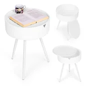 Inne akcesoria audio-wideo - Stolik nocny okrągły stoliczek zdejmowany blat z tworzywa - ModernHome - miniaturka - grafika 1