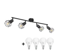 Lampy sufitowe - Globo - LED Oświetlenie punktowe XARA 4xE14/4W/230V czarny - miniaturka - grafika 1