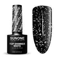 Lakiery hybrydowe - Sunone, Top Shimmer White Hybryda, 5ml - miniaturka - grafika 1