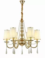 Lampy sufitowe - Lumina Deco Deco KLASYCZNY ŻYRANDOL KRYSZTAŁOWY ZŁOTY FABIONE W6 - miniaturka - grafika 1
