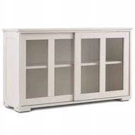 Komody - Costway Szafka komoda z przesuwanymi drzwiami HW53867WH - miniaturka - grafika 1