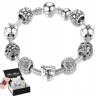 Bransoletka damska kolor srebrny modułowa Love Charms - Bransoletki - miniaturka - grafika 1