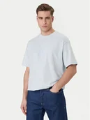 Koszulki męskie - Calvin Klein T-Shirt Emblem Graphic LV14RF817G Błękitny Regular Fit - miniaturka - grafika 1