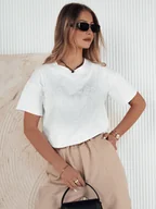 Bluzki damskie - T-shirt damski PRINCY biały Dstreet RY2391-S/M - miniaturka - grafika 1