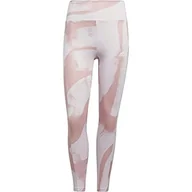 Legginsy - adidas Damskie legginsy AOP 3S 78 TIG Leggings, Almost różowe/białe, 2XL - miniaturka - grafika 1
