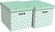 Pudła i pojemniki do przechowywania - Pudło dekoracyjne XL kropki zielone 2 szt. - miniaturka - grafika 1