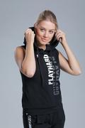 Koszulki sportowe damskie - Boxer Hoodie Trecgirl 01 Stripe Black - miniaturka - grafika 1