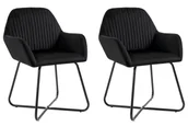 Krzesła - Zestaw 2 czarnych tapicerowanych welurem krzeseł E4-G50 - miniaturka - grafika 1
