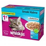 Mokra karma dla kotów - Whiskas Adult (1+) Mokra Karma smaki rybne (galaretka) 12x100g - miniaturka - grafika 1