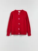 Swetry damskie - Reserved - Kardigan z różą - pastelowy róż - miniaturka - grafika 1