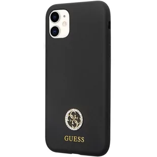 Guess GUHCN614DGPK iPhone 11 / Xr 6.1" czarny/black hardcase Silicone Logo Strass 4G - Etui i futerały do telefonów - miniaturka - grafika 2