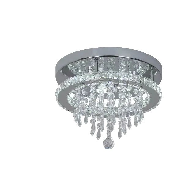 Lampa sufitowa, konstrukcja wpuszczana, oprawa ze stali nierdzewnej, D30cm 27W, wymienna