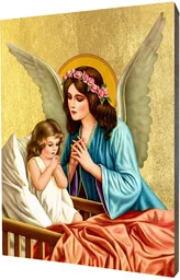 Ikona Anioł Stróż z dziewczynką - Ikony i obrazy sakralne Ikona Anioł Stróż z dziewczynką - Ikony i obrazy sakralne - miniaturka - grafika 1