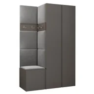 Meble do przedpokoju - Garderoba szafa szafka na buty meble do przedpokoju z panelami tapicerowanymi ORION 23 dąb artisan biały grafit - miniaturka - grafika 1