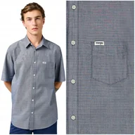 Koszule męskie - Wrangler 1 PKT SHIRT Navy bawełniana koszula krótki rękaw REGULAR FIT XL - miniaturka - grafika 1