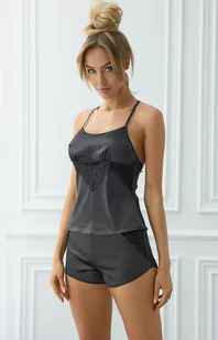 Miraaze Black LC 90567 czarna satynowa piżama, Kolor czarny, Rozmiar S/M, LivCo Corsetti Fashion - Primodo.com - Piżamy damskie - miniaturka - grafika 1