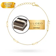 Bransoletki - BRANSOLETKA ZŁOTA 585 14K ZNAK NIESKOŃCZONOŚCI MAMA ŻÓŁTA 17 CM REGULACJA - miniaturka - grafika 1