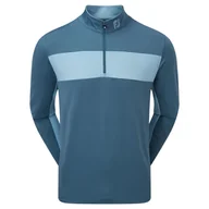 Golf - Męska bluza golfowa Footjoy Engineered Chest Stripe Chill Out blue - miniaturka - grafika 1