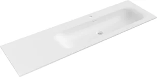 Mexen Vela umywalka wpuszczana w blat prawa 161 x 46,5 cm, biała mat - 25231601P - Umywalki - miniaturka - grafika 1