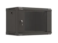 Szafy rack - Szafa instalacyjna rack wisząca 19" 6u 540x350 czarna drzwi przeszklone lanberg (flat pack) WF03-5306-10B - miniaturka - grafika 1