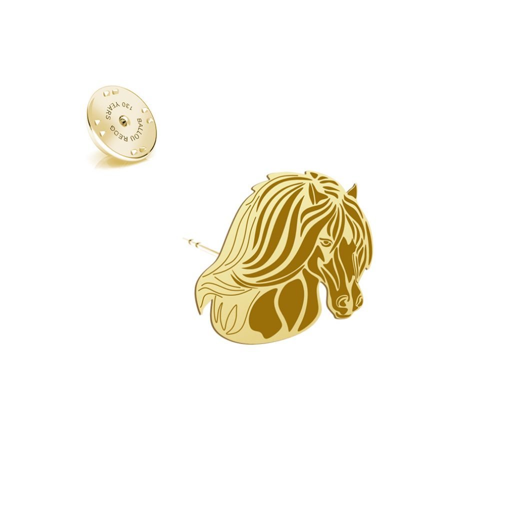 Wpinka Złota Koń Cygański Vanner 925 Kobieta Biżuteria Prezent DEDYKACJA