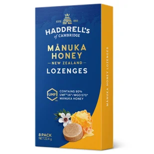 Haddrell's, pastylki do ssania z miodem Manuka MGO 570+, 8 sztuk - Miód - miniaturka - grafika 1