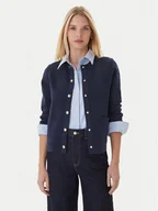 Swetry damskie - Tommy Hilfiger Kardigan WW0WW40846 Granatowy Regular Fit - miniaturka - grafika 1