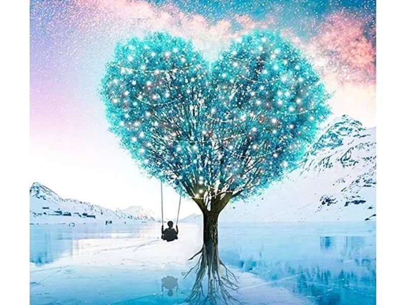 ZESTAW HAFT DIAMENTOWY, OBRAZ, MOZAIKA DRZEWO