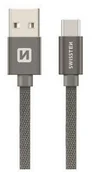 Kable USB - Swissten Textile Universal Quick Charge 3.1 USB-C Data and Charging Cable 20 cm - miniaturka - grafika 1