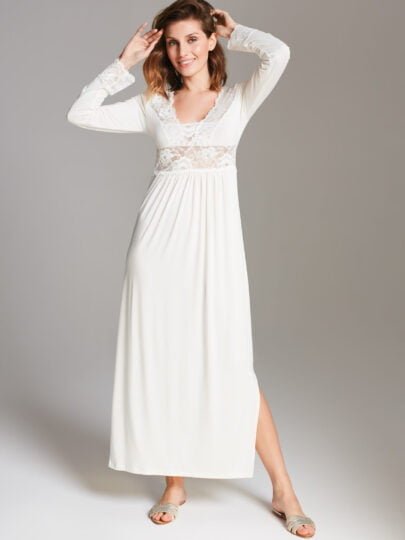 KOSZULA NOCNA MAXI S002 01 - krem XL