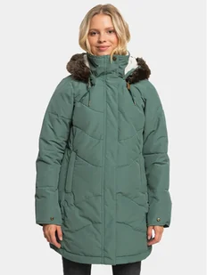 Roxy Kurtka puchowa Ellie Jk Otlr ERJJK03554 Zielony Regular Fit - Kurtki damskie - miniaturka - grafika 1