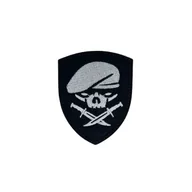 Odzież taktyczna i umundurowanie - Patch Beret Skull 65mm x 80mm Biały - miniaturka - grafika 1