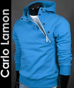 Oryginalna niebieska bluza męska Carlo Lamon - Bluzy męskie - miniaturka - grafika 1