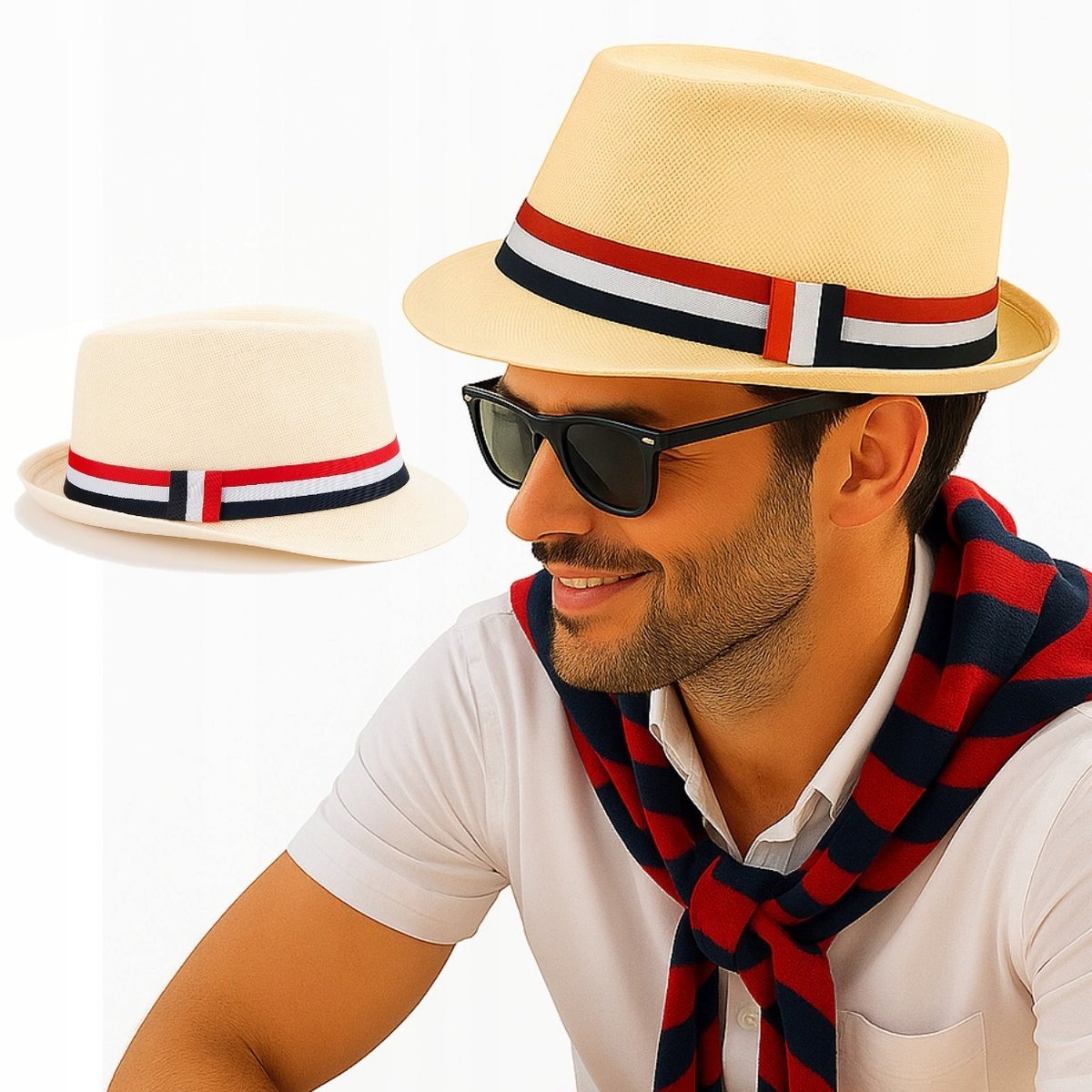 KAPELUSZ DAMSKI MĘSKI BUCKET HAT LETNI PLAŻOWY LEKKI SŁOMKOWY NA LATO WZORY