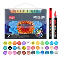 Przybory szkolne - Markery flamastry akrylowe 36 szt/kpl WODOODPORNE - miniaturka - grafika 1