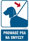 Systemy ekspozycyjne i znaki informacyjne - RB035 PROWADŹ PSA NA SMYCZY, FN - FOLIA SAMOPRZYLEPNA; (250X375MM) - miniaturka - grafika 1