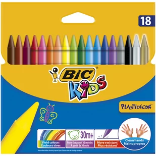 BIC Kredki świecowe Plastidecor 18 kolorów - Kredki, ołówki, pastele i pisaki - miniaturka - grafika 2