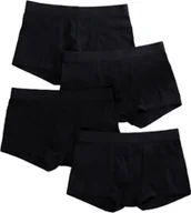 Majtki męskie - INF Męskie bawełniane bokserki Miękkie, oddychające kalesony, 4 szt Czarny XXL - miniaturka - grafika 1
