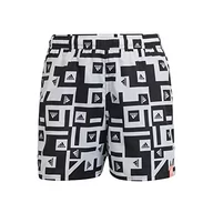 Stroje kąpielowe - adidas HD2166 MH AOP SHO Y kostium kąpielowy Boy's czarny/biały 7-8A - miniaturka - grafika 1
