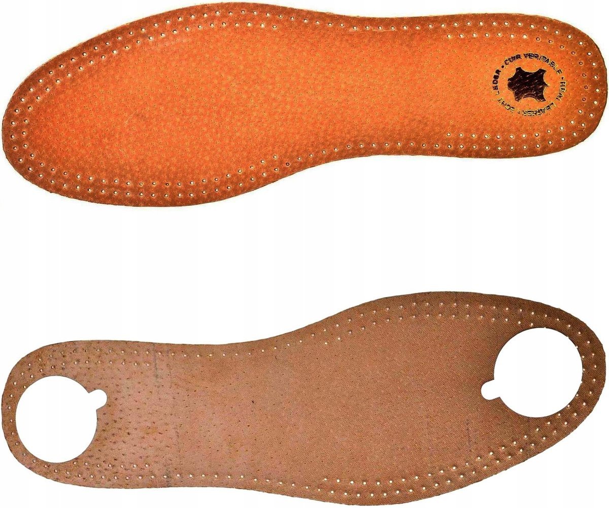 G11-52 BRĄZOWE Dziecięce SKÓRZANE Wkładki do butów CIENKIE Wyściółki 22 23 / 15 cm