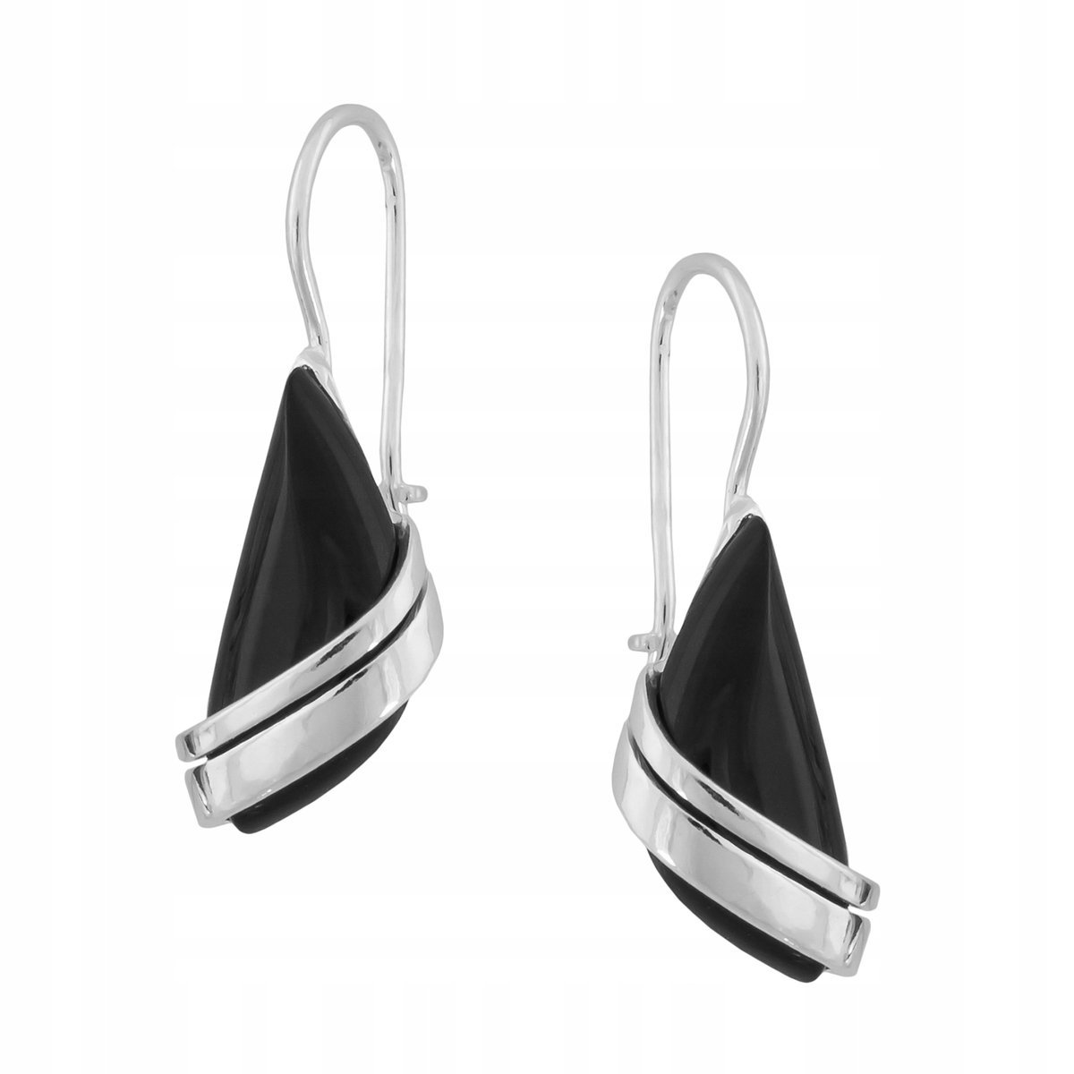 Kolczyki srebrne pr. 925 Modne Kolczyki Bigiel Black Onyks