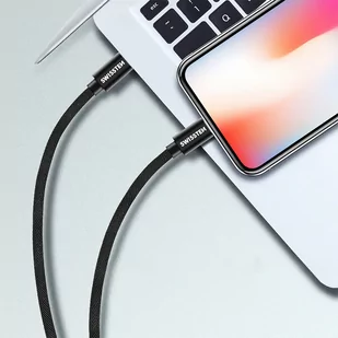 SWISSTEN Srebrny Kabel USB-C - Lightning 2m 3A do iPhone - Złącza, przejściówki, adaptery - miniaturka - grafika 3