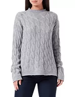 Swetry damskie - United Colors of Benetton Damski sweter z golfem z długim rękawem, Jasnoszary 82p, L - miniaturka - grafika 1