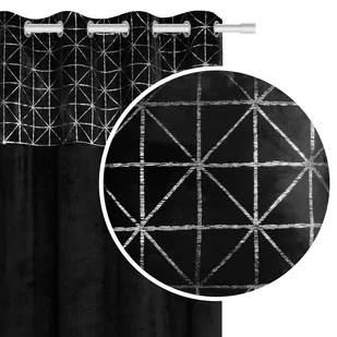 Zasłona 140 x 250 Dekoracyjna Velvet Glossy Czarny - Zasłony - miniaturka - grafika 1
