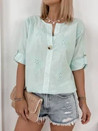 Bluzki damskie - BLUZKA IBARA MIĘTOWA UNI - Ubra - miniaturka - grafika 1