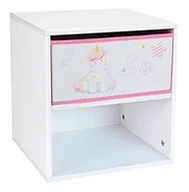 Szafy i szafki dla dzieci - Fun House 713045 stolik nocny z motywem jednorożca, z szufladą, 36 x dł. 33 x 30 cm, dla dzieci, drewno, biały/różowy, à Partir de 2 ans - miniaturka - grafika 1
