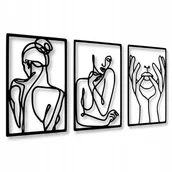 Dekoracje domu - OBRAZ OBRAZY DO SALONU AŻUROWY TWARZE POSTACIE 3d KOBIETA TRYPTYK DEKORACJA - miniaturka - grafika 1