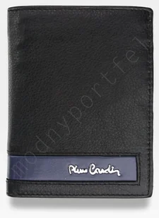 Pierre Cardin, Portfel skórzany męski, Tilak26 326, czarny/niebieski, ochrona RFID - Portfele - miniaturka - grafika 1