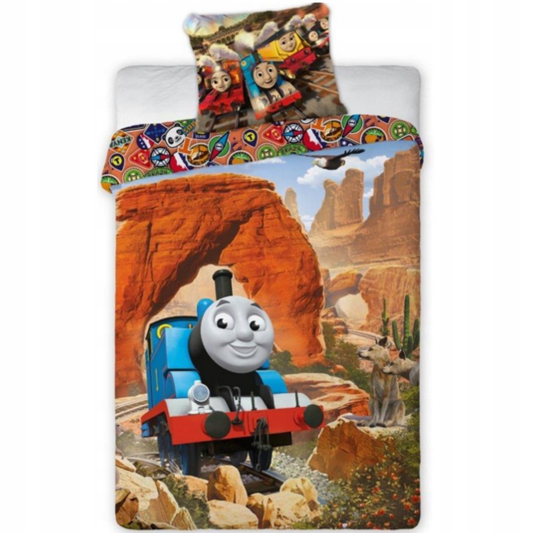 Tomek i Przyjaciele pościel dziecięca 160x200 70x80 z zamkiem