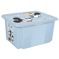 Pudła i pojemniki do przechowywania - Pojemnik obrotowy z pokrywą karolina "mickey mouse" 15 l niebieski - miniaturka - grafika 1